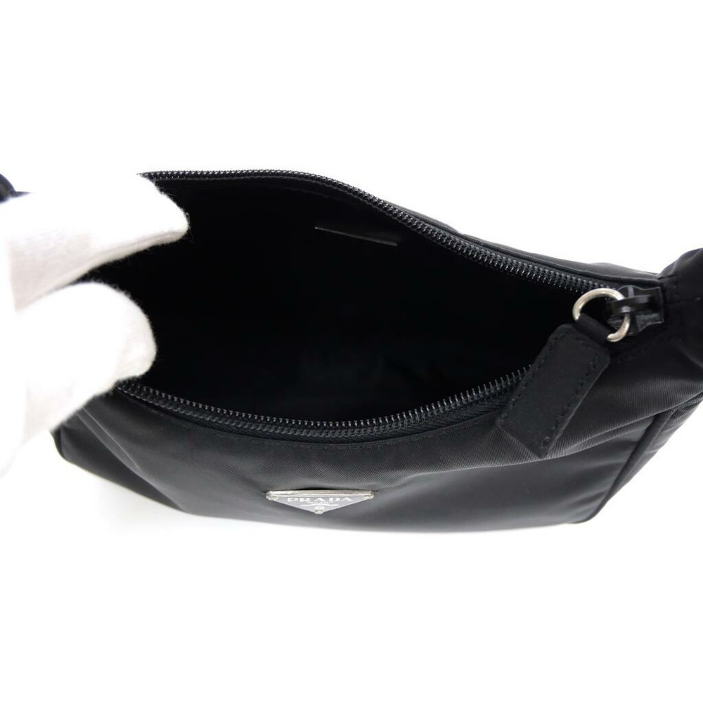 Prada Mini Pouch Triangle Logo Nylon Handbag Black - image 4